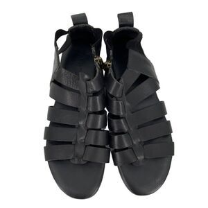 Acne Studios Tour Low Black Leather Greek Cushioned Sandals‎ Men EU 42 US 9 ACNE STUDIOS Buckled leather sandals | NET-A-PORTER main image 3